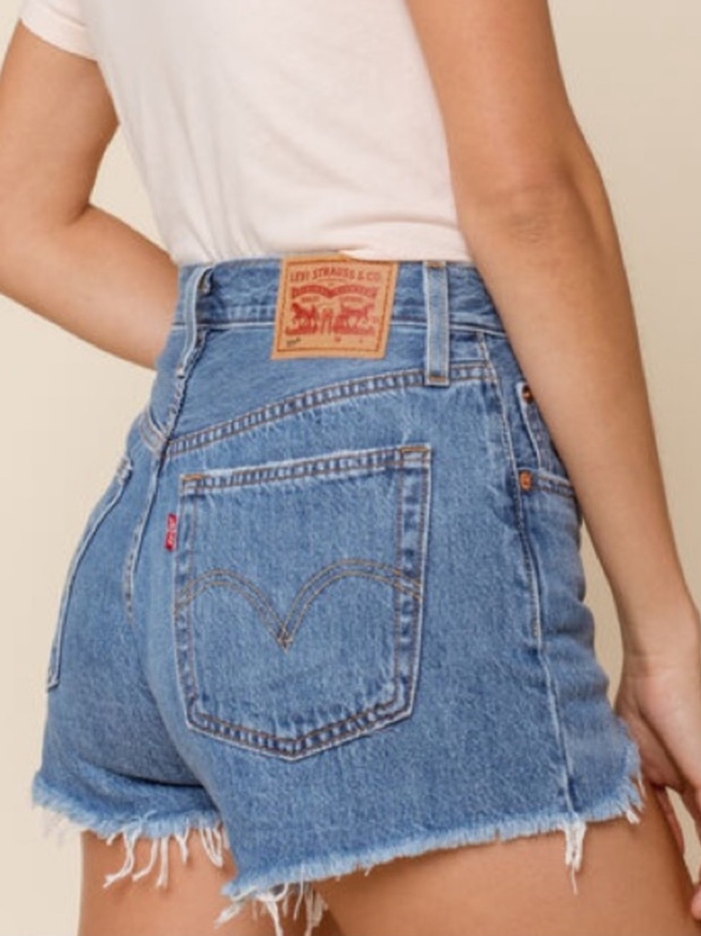 Levi's 501 Original Light Blue High-Waist Denim Cutoff Shorts